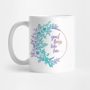 Colorful flower bunch with a quote Mug